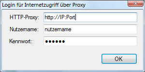 Proxyfähigkeit hinzufügen / Anmeldedialog für Proxy